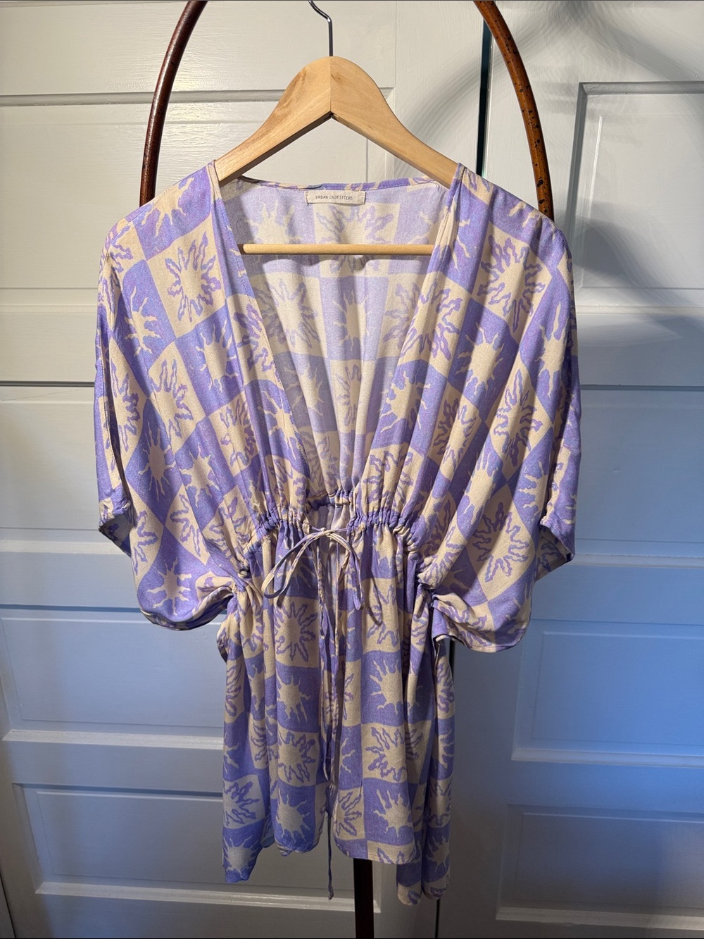 Urban outfitters Viscose Boho Festival Kimono Top Tie Waist Cover Up